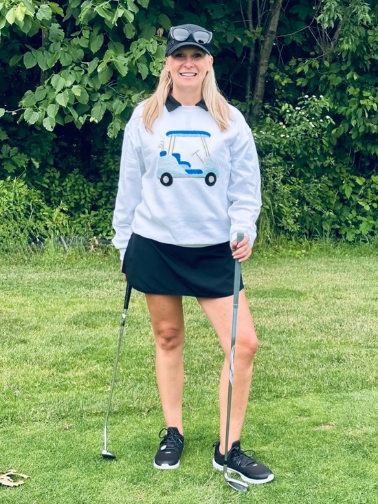 Tops - Preppy Blue Golf Cart Sweatshirt Size 3XL